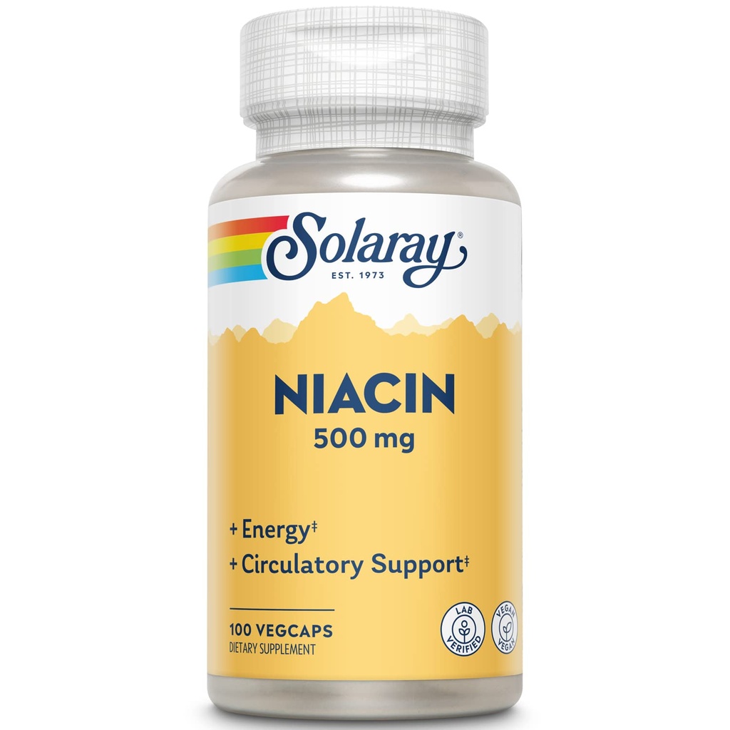 SOLARAY Niacin 500 mg, vitamina B3 