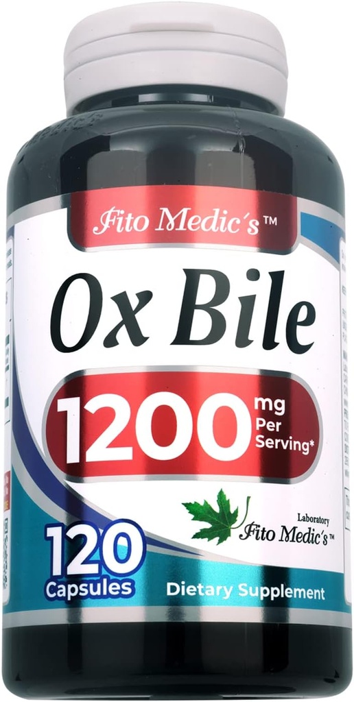 Lab - Bile Salts, Ox Bile, 1200 mg per Serving, 120 Caps- Digestive Enzime Supliment, bou Bile Supliment.