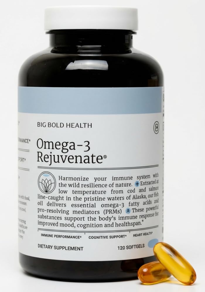 BIG BOLD HANITY Omega-3 Întinerirea Wild Alaskan Fish Suplimentul ulei de pește cu PRM-uri 