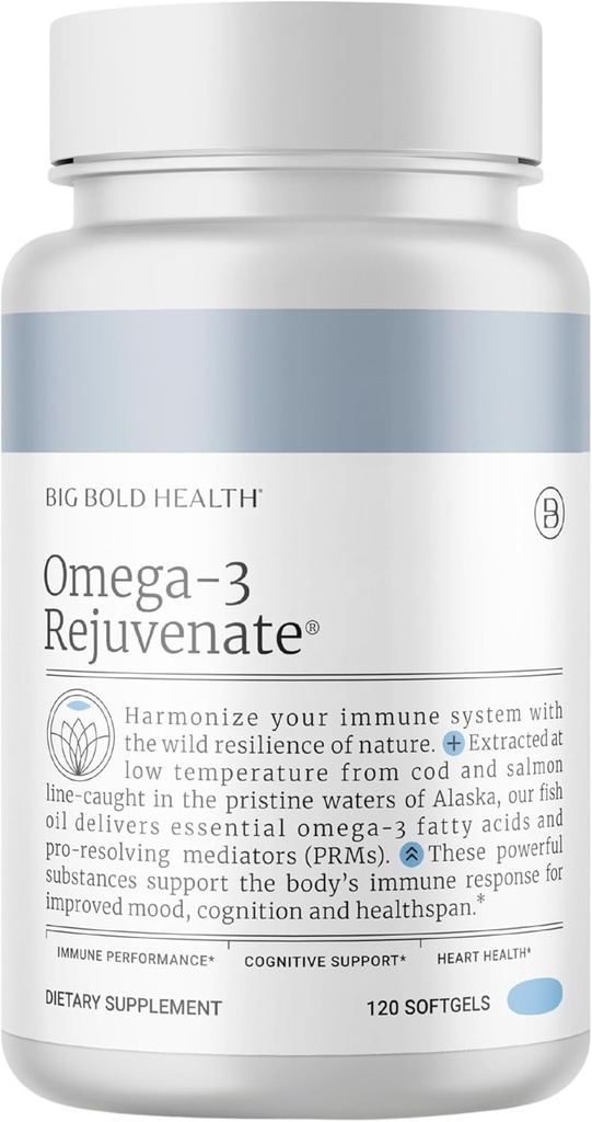 BIG BOLD HANITY Omega-3 Întinerirea Wild Alaskan Fish Suplimentul ulei de pește cu PRM-uri 