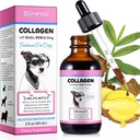 Colagen pentru câini, Colagen lichid pentru câini, Dog Liquid Colagen picături, Colagen cu Biotin, MSM & Ginger tratament pentru câini, Piele și Coat Supliment pentru câini, Colagen câine 60ml
