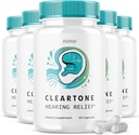 (5 Pack) Cleartone Pills - Official Formula - Cleartone Tinnitus Hearing Support Pills, Clear Tone Pills Hearing Relief Maximum Strength Formula Clear Tone Advanced Vitamin Supplement (300 Capsules)