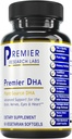 Premier Research Labs Premier DHA - Vegan DHA cu Omega 3 acizi grași, Algae Based DHA pentru femei și bărbați, Natural DHA Supliment Potrivit pentru Vegas- 60 Vegetarian Softgel Capsule