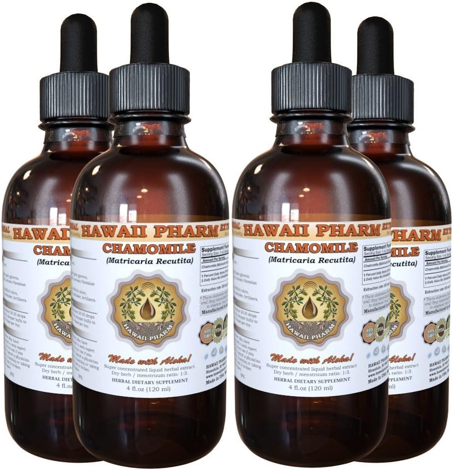 Extract lichid de mușețel, mușețel organic (Matricaria Recutita) Supliment de tinctură 4x4 oz