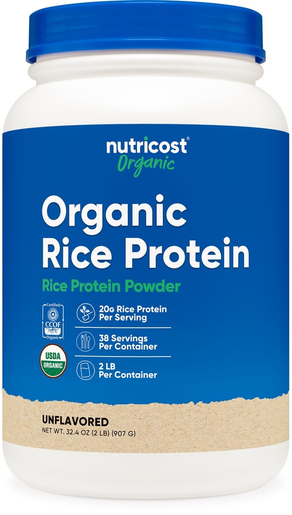 Nutricost Organic Rice Proteine pulbere (2 LB) - Gluten-free, non-GMO (din orez brun)