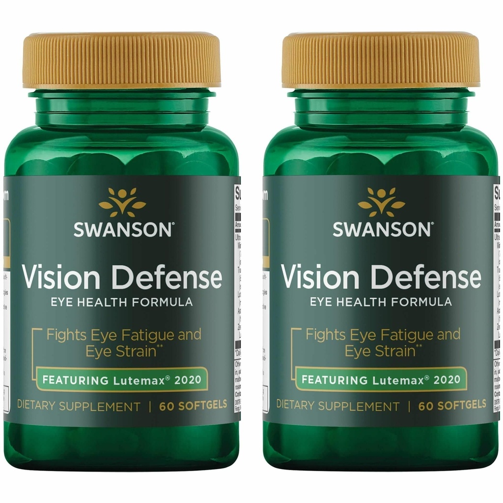 Swanson Vision Defense Antioxidant Vision Health Supplement Lutein Zeaxanthin Astaxanthin Broccoli Extract de Bilberry Extract 60 Softgels Sgels (2 ambalaj)