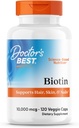 Doctori Cel mai bun Biotin, Suporturi păr, Piele, & unghii, Non-GMO, Gluten gratuit, Soy Free, Vegan 120 Veggie Capace