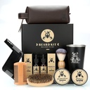 Barbă Kit Cadouri pentru bărbați, Ziua Tatălui Cadouri de naștere pentru bărbați Tatal lui, Set complet de înromări și instrumente de trimming, Kit de îngrijire barbă cu 2 ulei de creștere barbă/Balm/Brush/Comb/Shap/Cup&Storage Bag