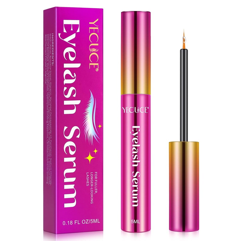 Lash Ser,5ML Lash Ser pentru cresterea genelor, Ser de crestere a genelor premium pentru mai mult timp, Fuller, și mai groase Lashes, Boost Ser de creștere Lash: Dezlănțui puterea naturii pentru fascinanta Lashes