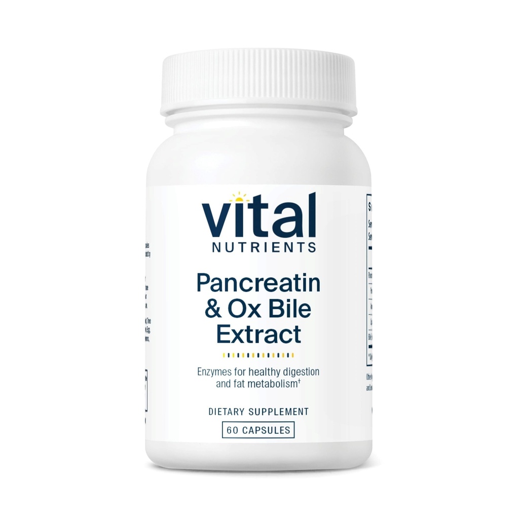 Nutrients Vital Pancreatin & Ox Bile Extract 500mg 