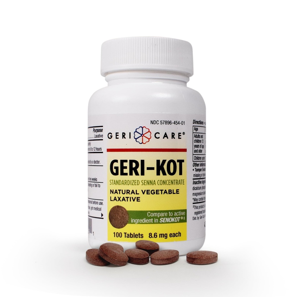 Geri-KOT Senna Laxative & Stool Softener Tablets, 100ctt