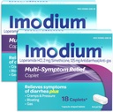 Imodium Multi-Simptom Relief Caplete cu Loperamidă clorhidrat și Simethicone, Anti-Diareal Medicina pentru Tratamentul Diareei, Gazului, Blooting, Crampe & Presiune, 2 Pack