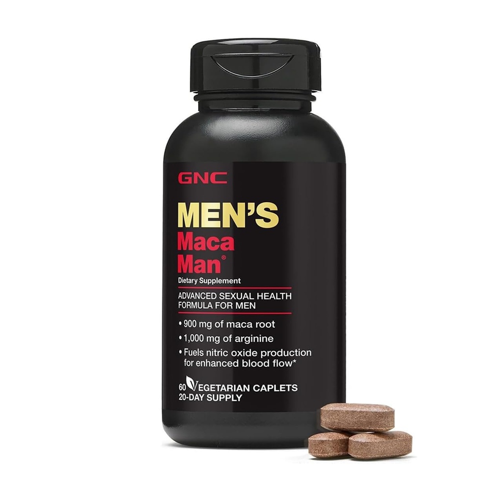 GNC Men's Maca Man, 60 Caplete, Combustibili Oxid de azot Producţie pentru creşterea fluxului sanguin