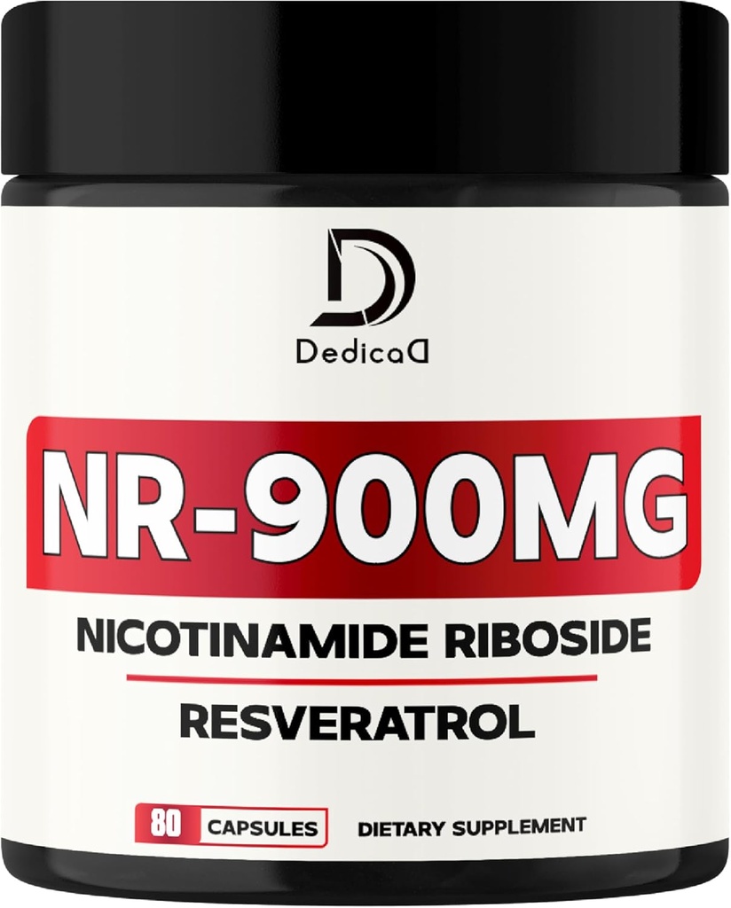 NAD Nicotinamidă Ribozidă Resveratrol 900 mg Plus Resveratrol 100MG - Producţie şi restaurare celulară, îmbătrânire bine, Vitalitate generală - 80 capsule