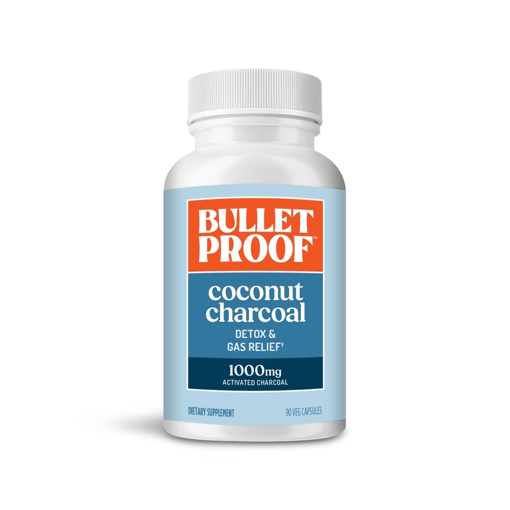 Nucă de cocos antiglonț Detoxifiere Charcoal și capsule de gaz, 90 Conte, Sursat de 100% Shells nucă de cocos, Charcoal activat pentru suport de balonare, ambalare mai Vary