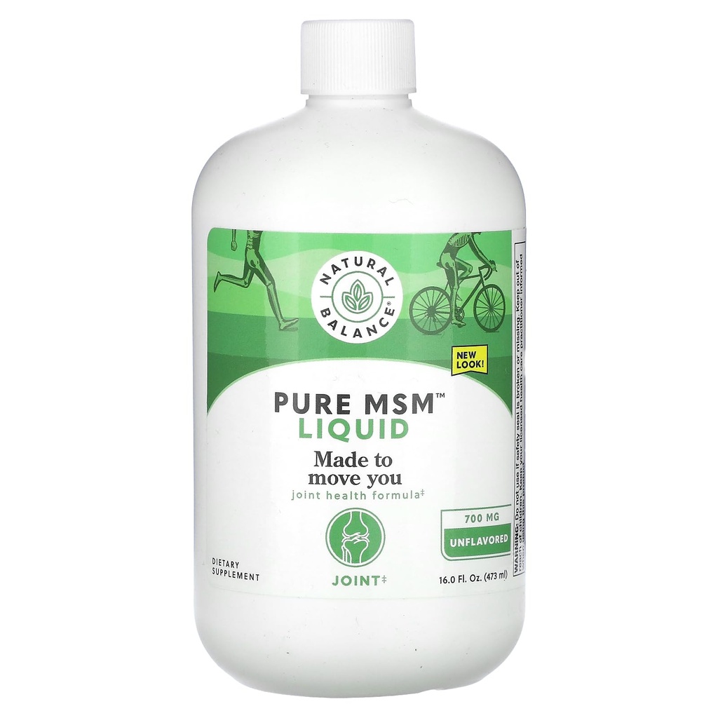 Echilibrul natural Pur MSM lichid - 700 mg - Nearomat - Supliment comun de sprijin - Lab verificat pentru puritate și potențial - 60 zile Money-Back Garantion - 48 Servings, 16 Fl. Oz.