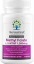 Metilfolat MTHRF Supliment - 1000 mcg Vitamină bioactivă B9 (5-MTHF) - Sprijină Sarcina și sănătatea fetală - 60 capsule - Gluten-Free
