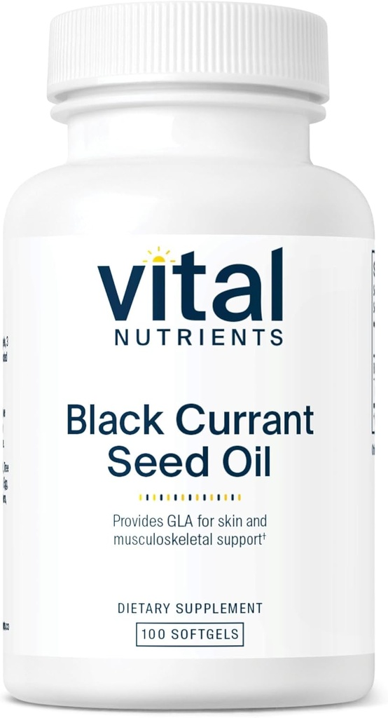 Nutrienti vitali - ulei negru de seminte cucurrant - Omega 6 Acid gras - contine acid gama linolenic (GLA) - Cartilaj, suport functie comun, si nerv - 100 Softgels per sticla
