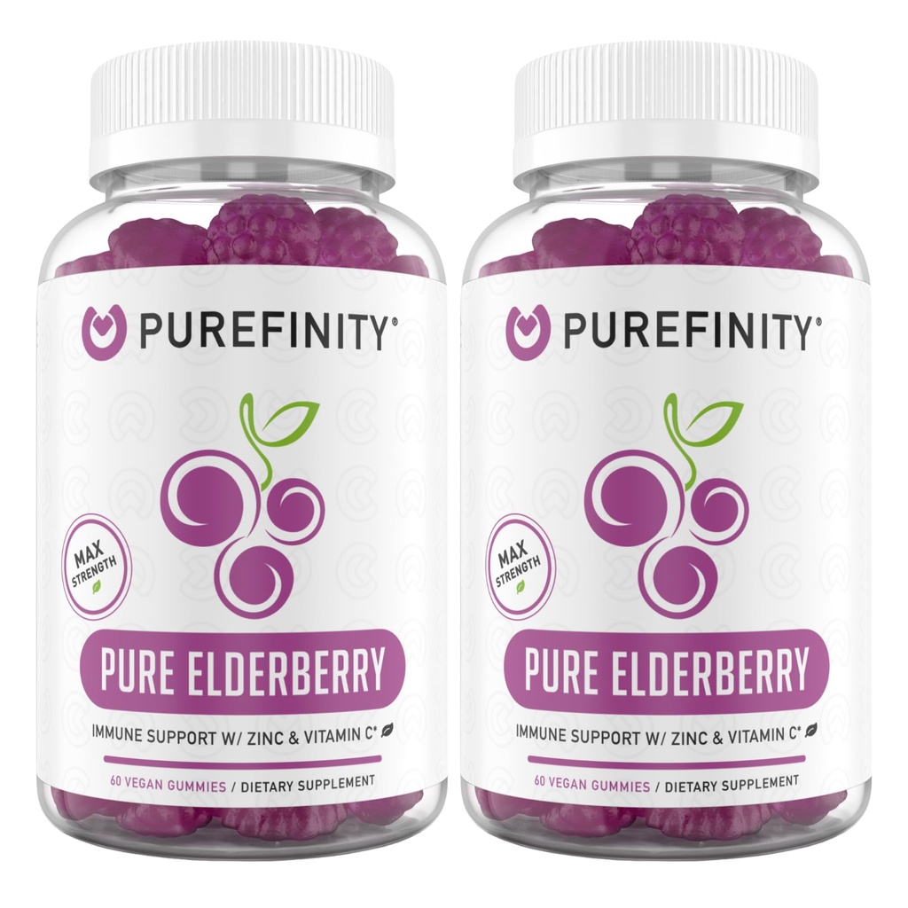 PUREFINITY Elderberry Gumies cu sambucus, vitamina C, și zz 