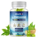 L-Theanine Gummies 400mg, Chewable Theanine Supplement for Adulți & Kids 4+, Natural Stress Relief, zzZ & Focus Supplement, Vegan, Low Sugar, Non-Drowsy, Lemon Flavor, 60 Chewables