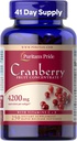 Puritan's Pride Premium Cranberry Fruit Concentrat 84 mg (4200 mg echivalent) cu vitaminele C și E, Supliment alimentar pentru sprijinul sistemului imunitar, 4 Luna de aprovizionare, 250 Rapid de eliberare Softgels