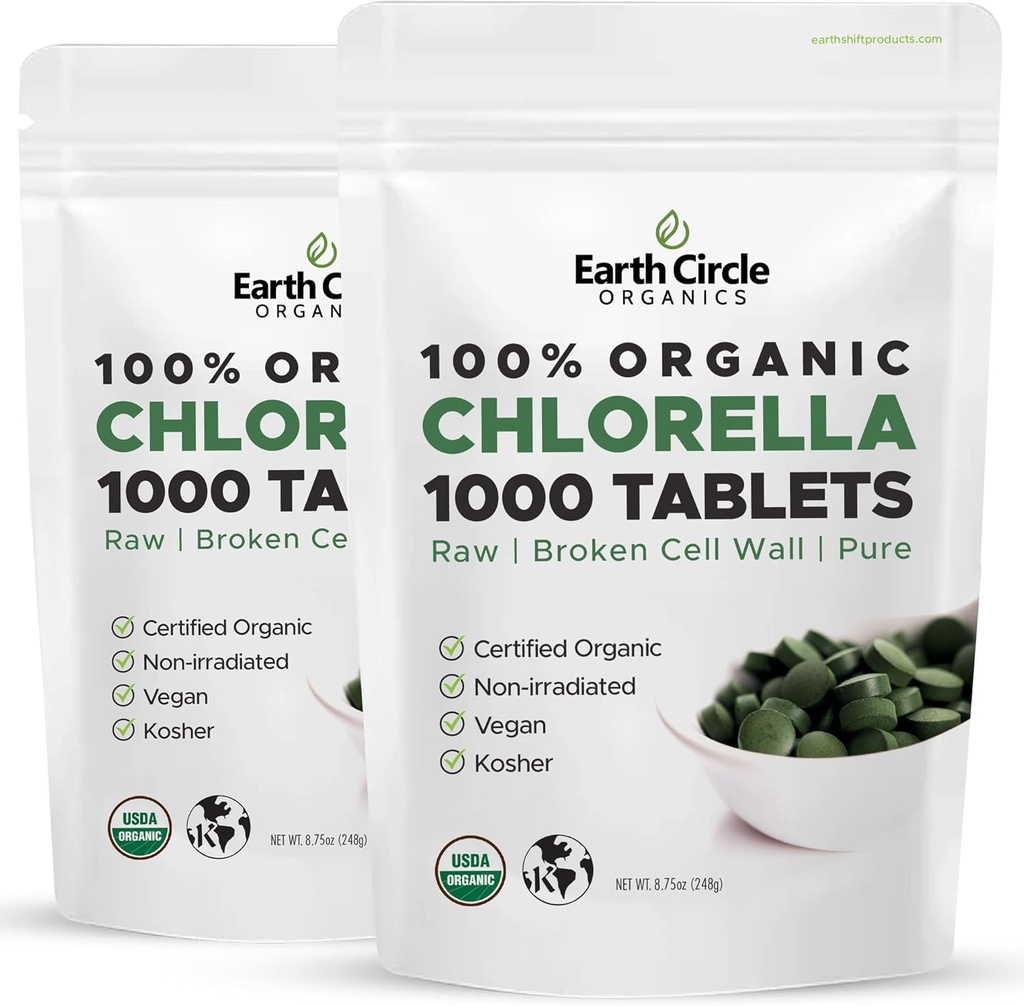 Organic Chlorella Tablets 1000 Count 