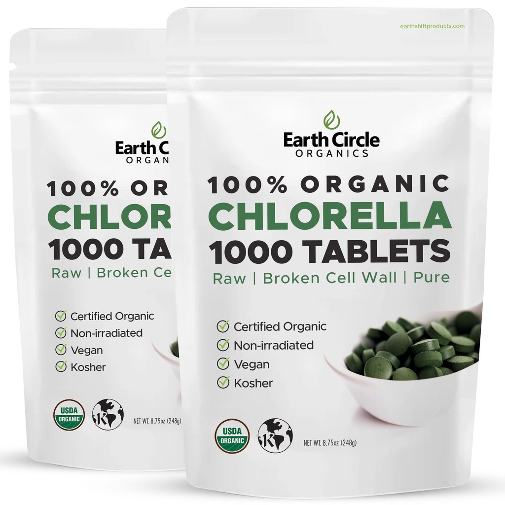 Organic Chlorella Tablets 1000 Count 