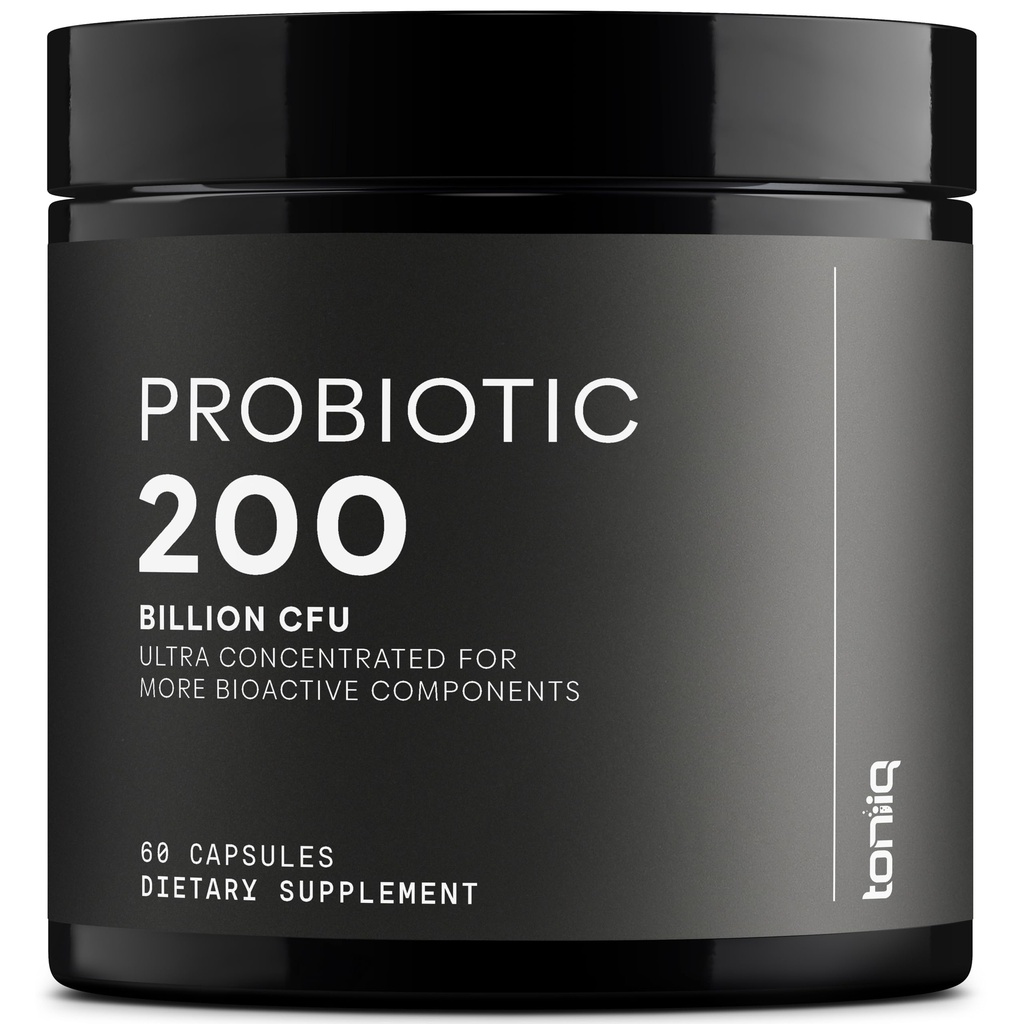 Toniiq 200 Miliarde CFU Supliment probiotic 30 Verified Third-Party Tested Strains - Full-Stabil Probiotice Formula cu Blend Prebiotic - Extended Release Capsule
