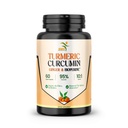 Curcumina turmerica cu ghimbir, Pepper negru BioPerine, 95% Curcuminoide, suport natural comun și sănătos inflamator, Antioxidant Tumeric Supliment, 60 Capsule Veggie, Made in USA, prin SMS