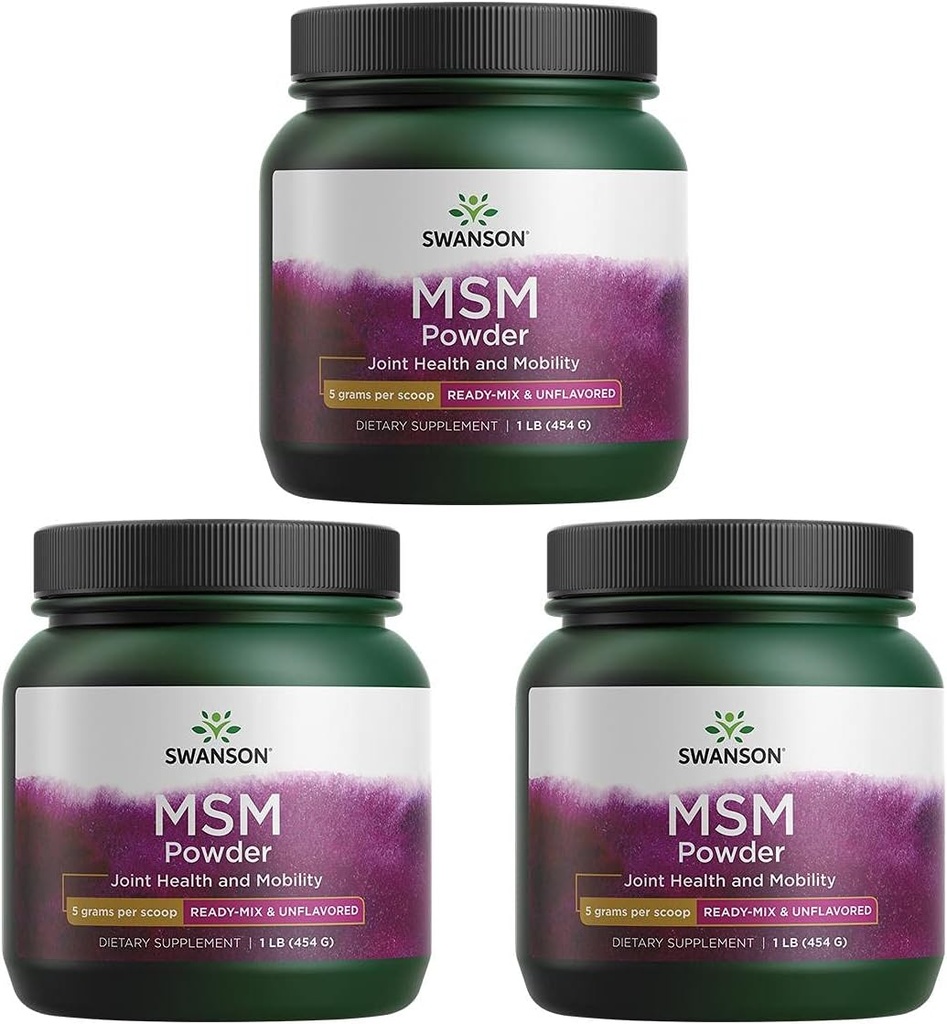 Swanson Premium Brand Msm Powder - Gata-Mix & Nearomat 1 lb Pwdr 3 Pack