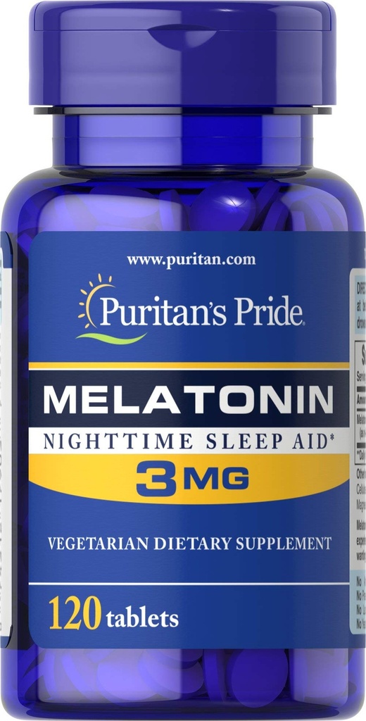 Puritani Mândrie Melatonină 3 Mg Tablete, 120 Conte