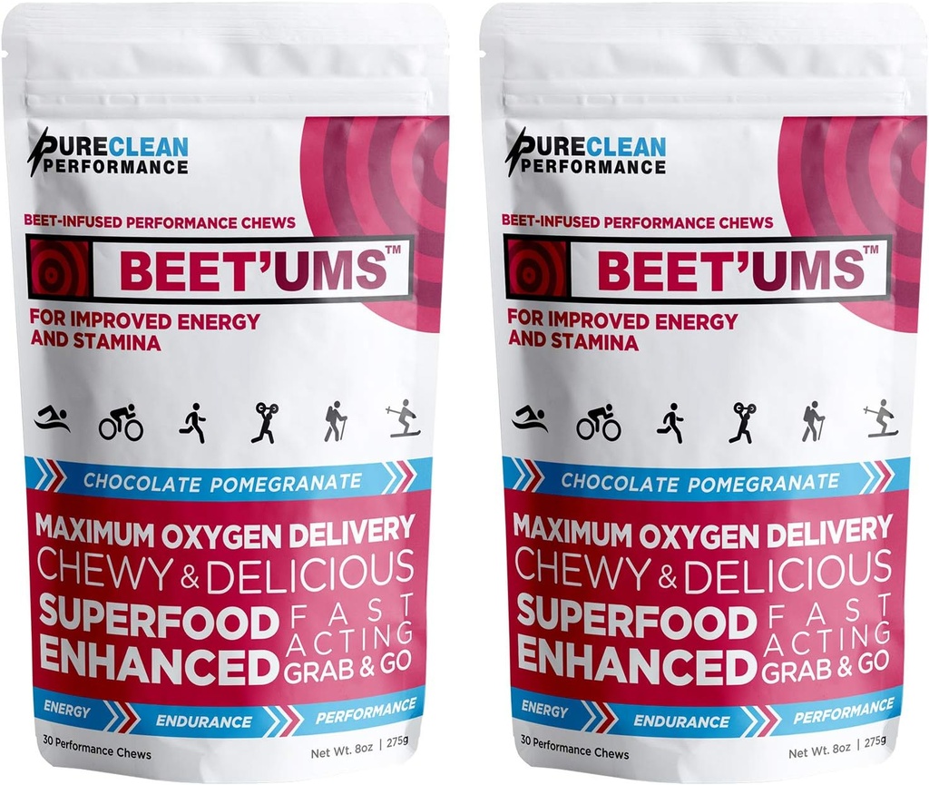 BEET'UMS Beet Chews - Premium Organic Beet Supplement de pulbere de suc - Nitric oxid de energie și fluxul de sânge Circuulație Suport - Real ciocolata rodie sanatate Chews cu 7 Superfoods (2)