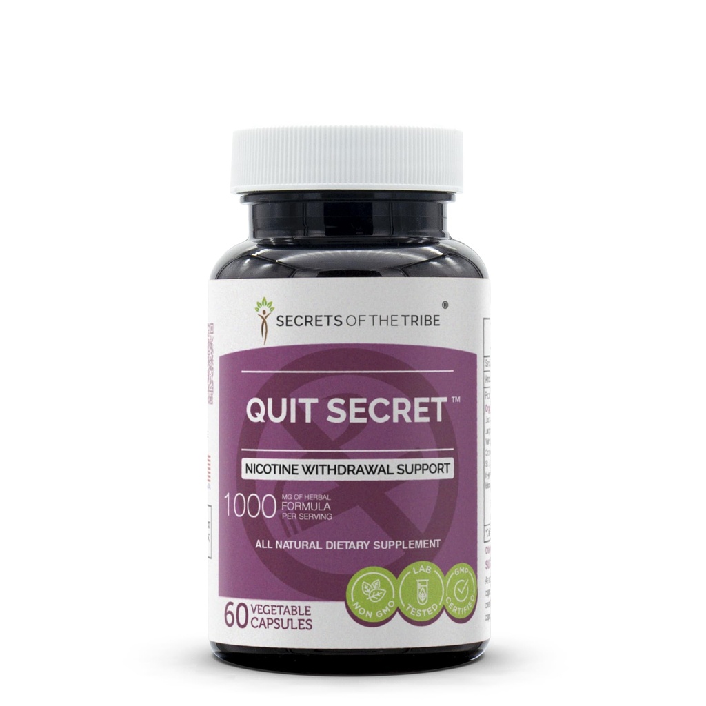 Secretele tribului - Quit Secret, Suport de retragere nicotină, Amestec de supliment vegetal (60 capsule)