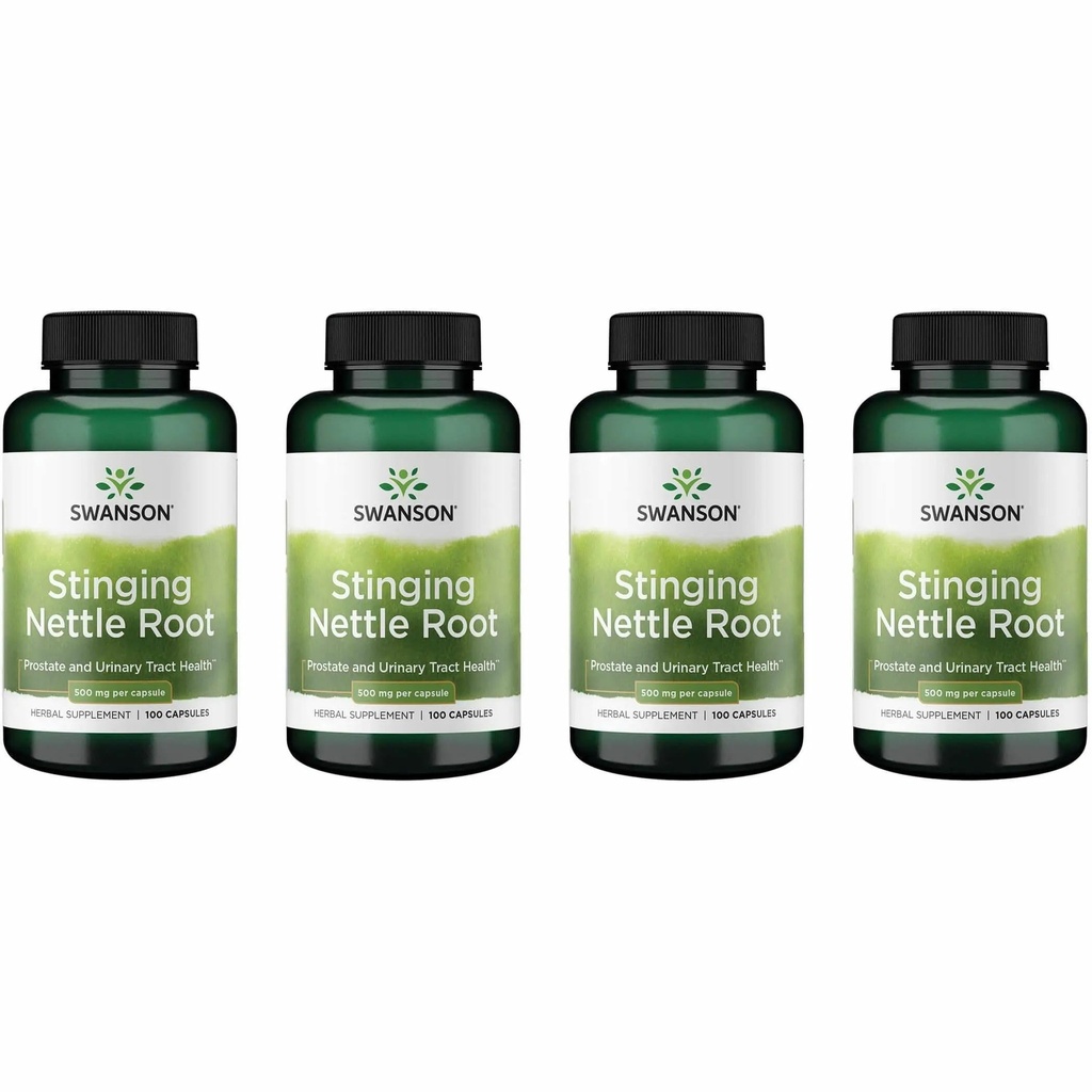 Swanson Stinging Nettle Root (Urtica Dioica) - Supliment vegetal - (100 capsule, 500 mg) (4 ambalaj)