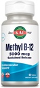 KAL Vitamina B12 Methylcobalamină 5000mcg, Energie Sanatosa, Metabolism, Nervi & Red Blood Cell Support,* Fast Dizolvation ActivMelts, Optimal Absorbtion, Natural Raspberry Flavor, 90 Servings, 90 Micro Tabs