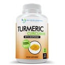 CurcuminÄ turmeric Supliment - 2250mg/d - Veggie Caps - 95% Curcuminoide cu extract de piper negru (Bioperina) - 750mg Capsule - 100% organice - cel mai puternic Turmeric (180 Conte)