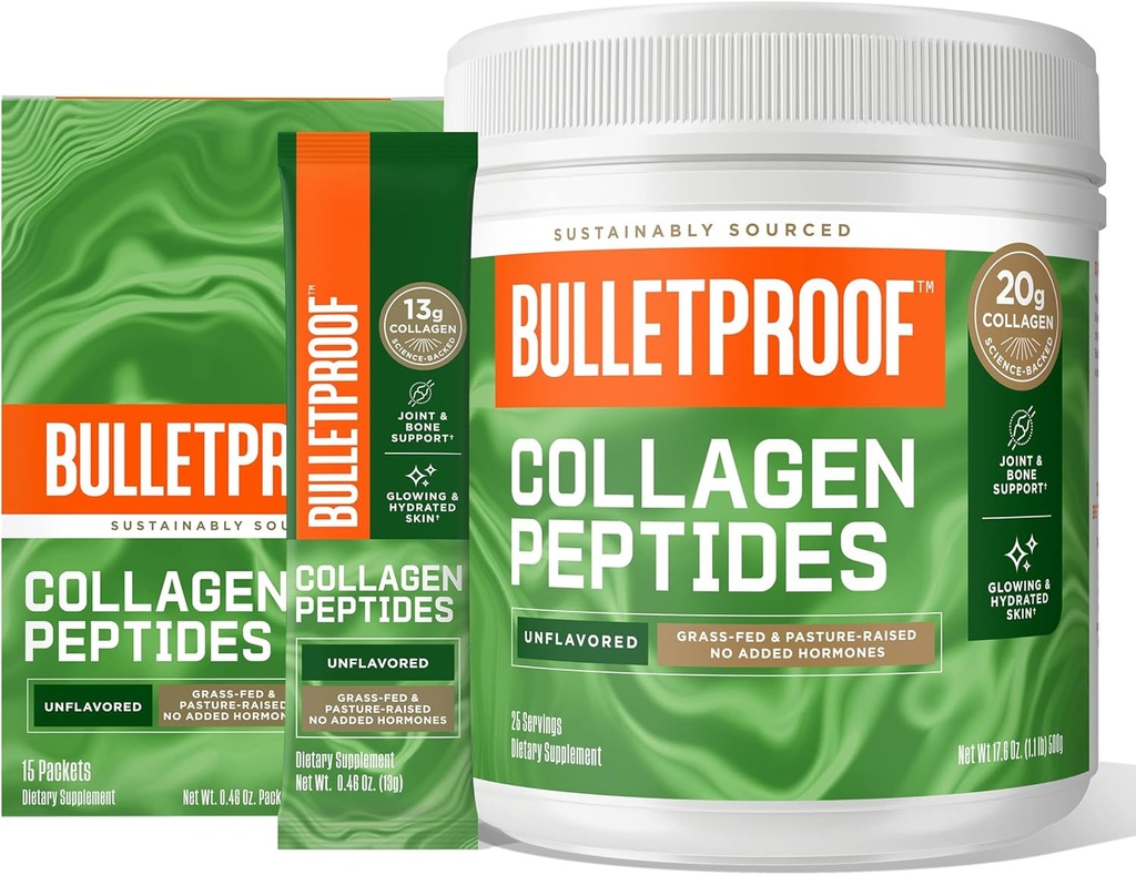 Pulbere de proteine de colagen nearomatizate antiglonț, 18g Proteina, 17,6 Oz, Colagen Pudra de proteine nearomatizate GoPacks, 12g Proteina, 15 Pack, Colagen Peptide Fed Grass și aminoacizi