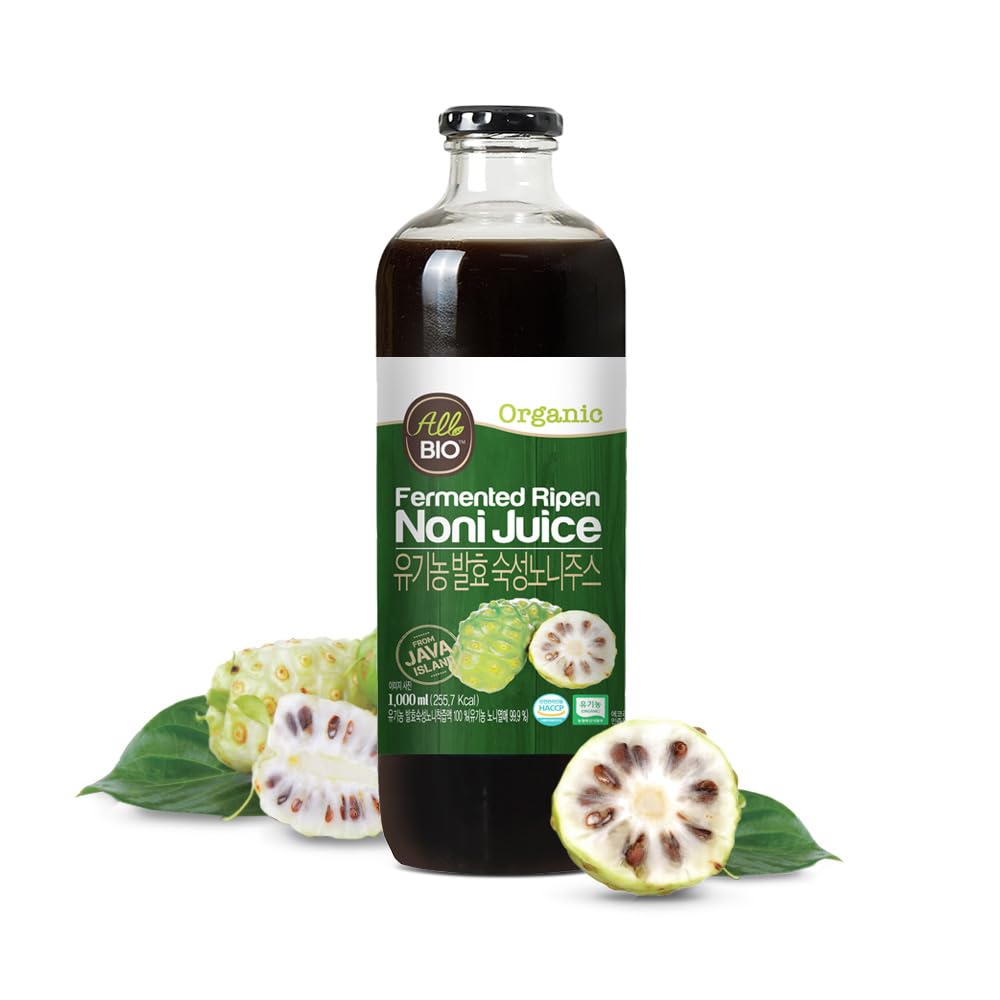 Java Organic NONI suc Extract - 33,8 fl oz (1L) Flacon - 100% Resveratrol pur și Noni fermentat de ALLBIO