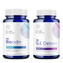 Capule de biocide și Detoxifiere GI + Bundle Binder - Sprijină dezmembrarea de biofilme, detoxifiere sănătoasă și curățare corp complet cu botanica, Zeolit, și Charcoal activat