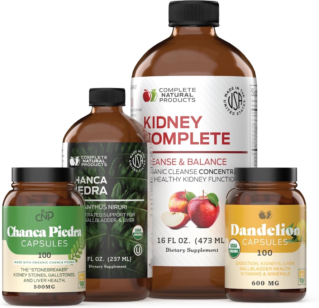 Rinichi complet Bundle & organic Chanca Piedra Extract 8oz Bundle