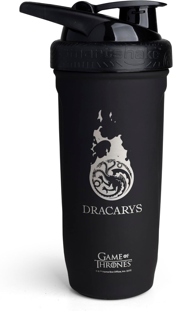 Smartshake Recforce din oțel inoxidabil joc de tronuri Dracari, Shaker Sticla (900 ML / 30oz) 