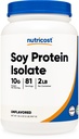 Nutricost Soy Proteine Izolate Pulbere, 2 LB Nearomatizate - 10 grame de proteine per servire, Vegan, OMG- gratuit & Gluten