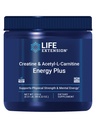 Life Extensie Creatine Acetil-L-Carnitine Energy Plus, Suplimentul de suport energetic, creatină monohidrat, Acetil-L-carnitină, Gluten-Free, Non-GMO, Vegetarian, 30 Servings