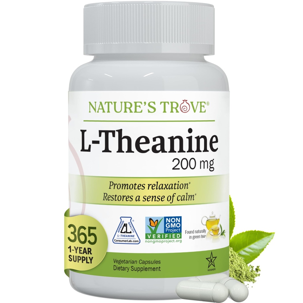 Trove Trove L-Theanine 200mg Super Valoarea dimensiune - 365 Capsule vegetariene