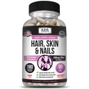 Kaya Naturals Piele de par Capsule de unghii BIOTIN Vitamina D Vitamina B-12 A Suport acid folic, Suportul parului Suplimentul de vitamine - 180 Conte
