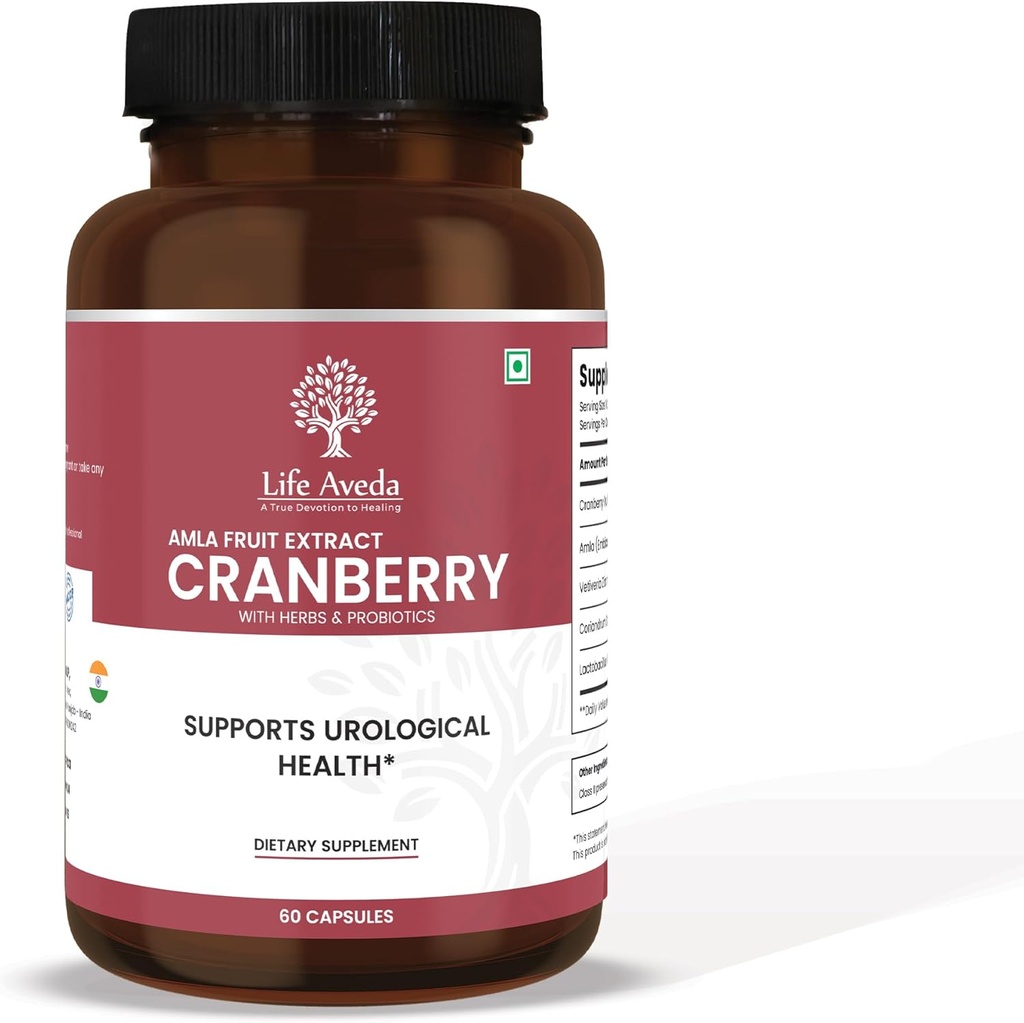 Life Aveda Cranberry & Amla Supliment de extract de fructe cu 3 miliarde Probiotice CFU 