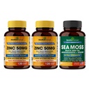 Sandhu Herbals Zinc 50mg & Sea Moss Black Seed Oil Ashwagandha Ginger Burdock Root Supplement for Men & Women