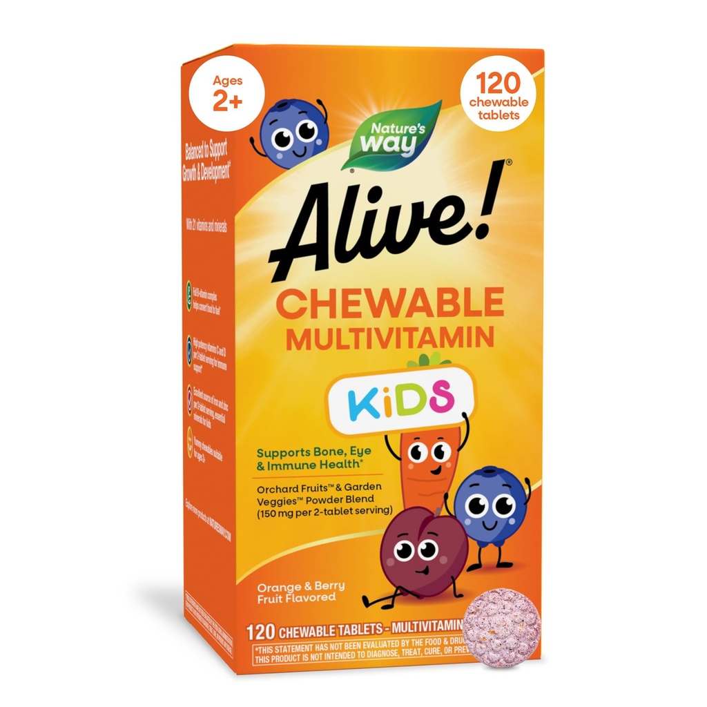 În viaţă! Copiii Multi-Vitaminabile - 120 comprimate masticabile de mod Natural