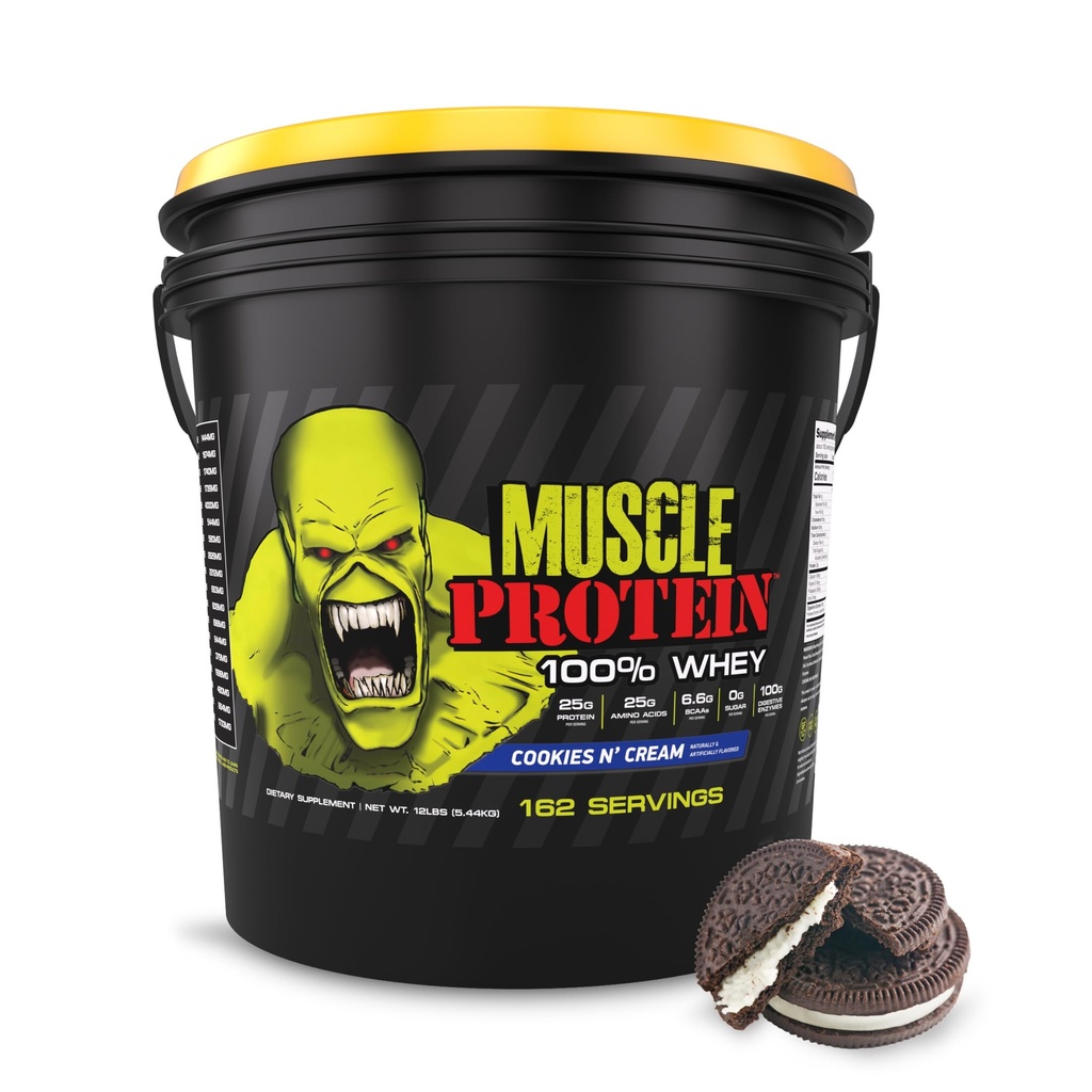 COLOSSAL LABS Muscle Whey Proteina arovă Pulbere de proteine, 25,000 mg Aminoacidi / Serving, Rece Filtrat (Packing May Vary) (12 Lire (Bucket), Cookie-uri & Cream)