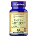 Puritan's Pride Beta Caroten Provitamine A 7,500mcg (25,000 UI), Suplimentul de vitamine pentru sistemul imunitar, Antioxidant şi suport pentru sănătatea ochilor, 100 de zile de aprovizionare, 100 Softgels de eliberare rapidă